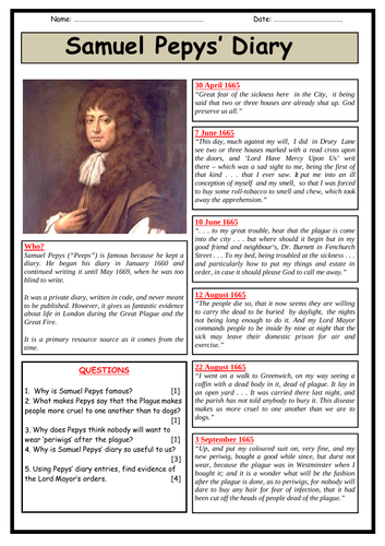 Samuel Pepys’ Diary and The Plague