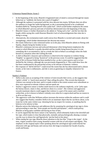 A Streetcar Named Desire Scene 5 Summary Sheets (A Level)