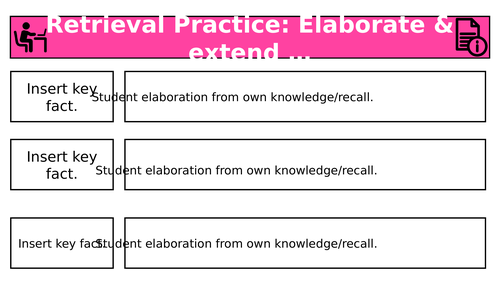 Retrieval Practice - Elaborate & expand template