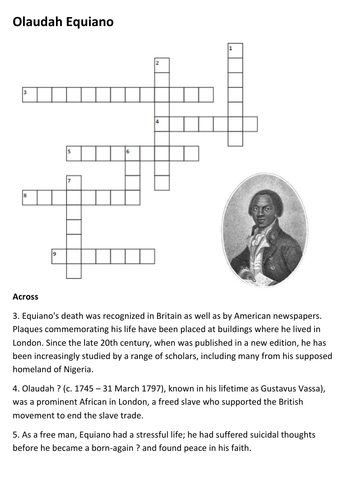 Olaudah Equiano Crossword