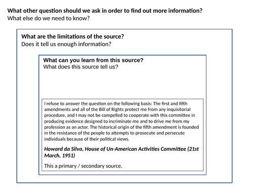 The House of Un-American Activities Committee (HUAC) Source Analysis Activity