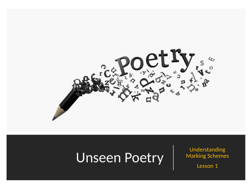 Unseen Poetry GCSE English Literature Lesson - Marking Poetry Responses Using a Marking Guide.