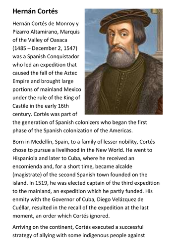 Hernán Cortés Handout