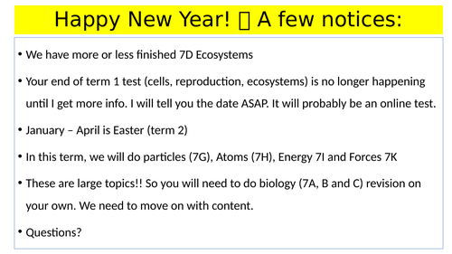 Year 7 particles Lessons (7G Exploring Science)