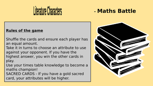 Literature Characters - Maths Battle