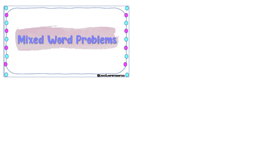 Mixed Worded Problems Activity Pack