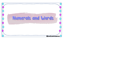 Numerals and Words Activity Pack