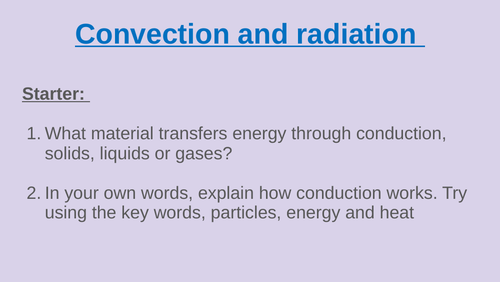 KS3 - Convection and radiation