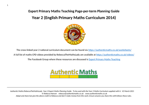 Year 2 maths term-per-page planning guide