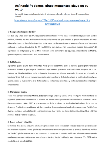 Podemos y el 15M