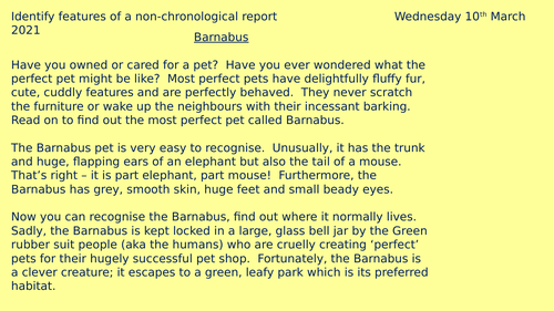 The Barnabus Project KS2 planning and resources