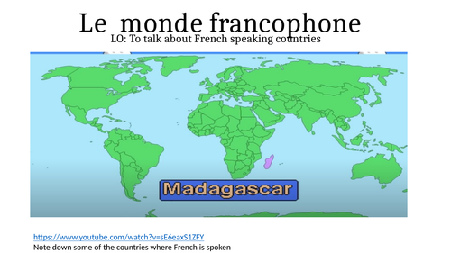 Le monde francophone - Quel pays voudrais-tu visiter?