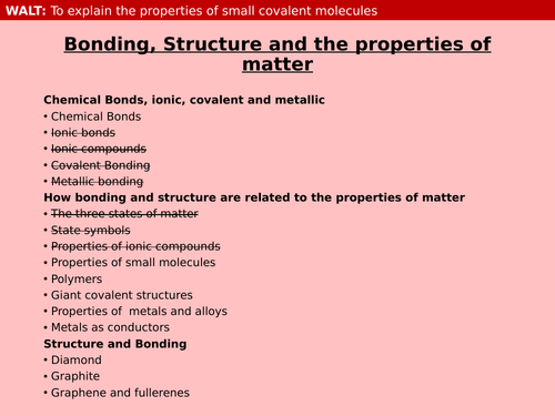 Properties of small covalent molecules