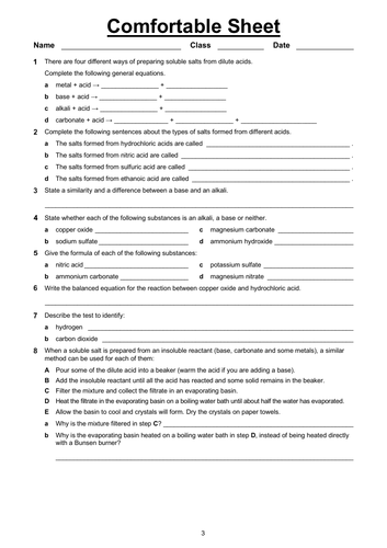 Metal Carbonates & Acids