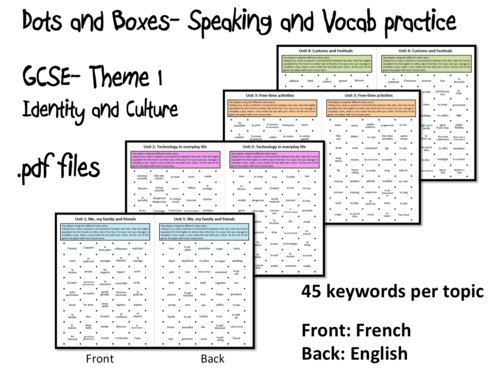 Dots and Boxes- Theme 1- Identity and Culture- GCSE French