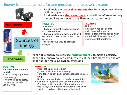 EDEXCEL GCSE 9 -1 1.3 Energy; generation, storage and choosing appropriate sources