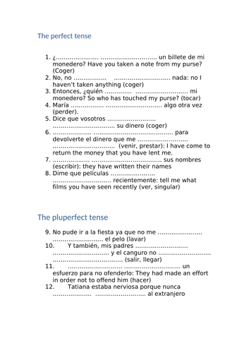 The perfect tense vs the pluperfect tense in Spanish