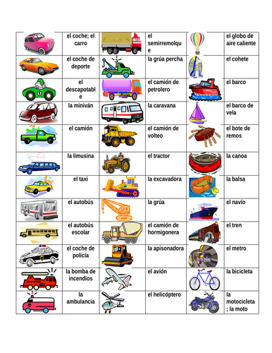 Vehículos (Vehicles in Spanish) Desk Mat