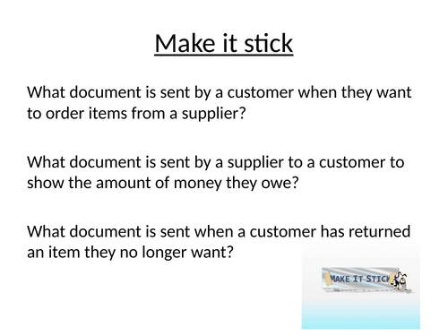 BTEC Tech award Enterprise- Methods of payment