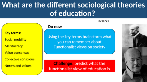 GCSE Sociology Education: - L4. Functionalist Perspective