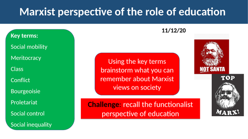 GCSE Sociology Education - L5. Marxist Perspective