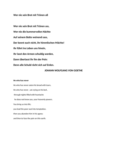 その他 Lieder on Poems By Goethe Johann Wolfgang von Goethe Poems > My poetic side