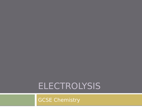 AQA GCSE Chemistry: Electrolysis (C10)