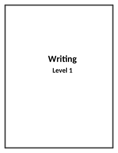 Writing Level 1 OCN booklet for SEN
