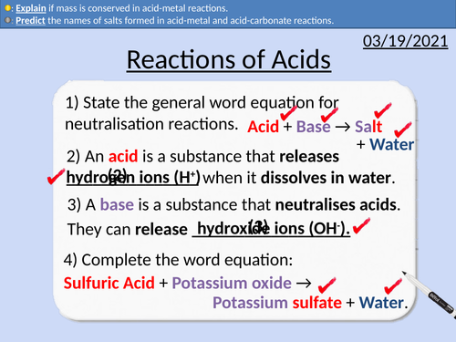 GCSE Chemistry: Reactions of Acids