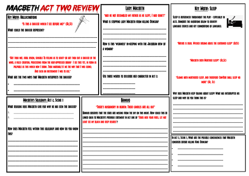 Macbeth - Act 2 Review Worksheet