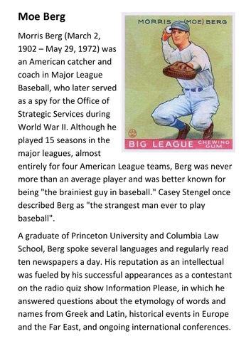 Moe Berg Handout