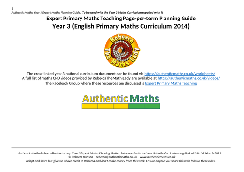 Year 3 maths term-per-page planning guide