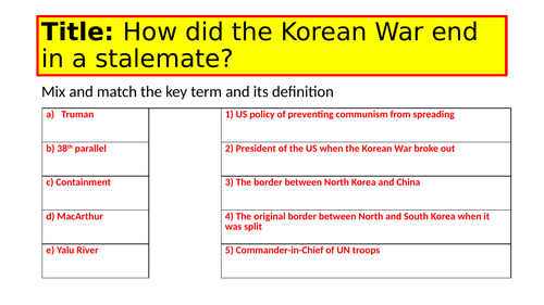 How did the Korean War end in Stalemate?