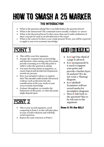 AQA Economics 25 Mark Exam Structure