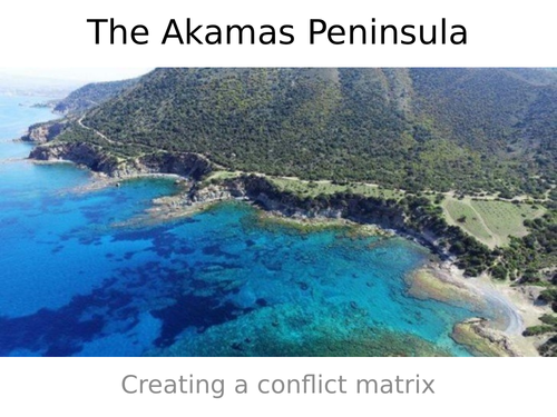 Creating a conflict matrix for The Akamas Peninsula in Cyprus