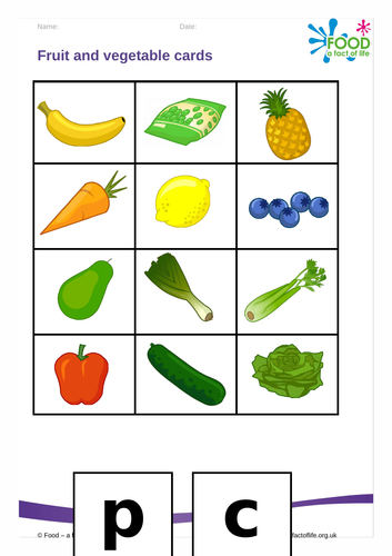 The colourful present- fruit and vegetable cards