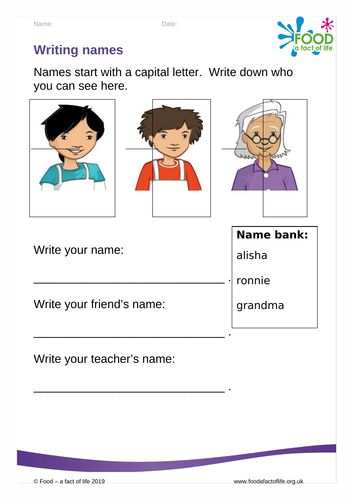 The colourful present - writing names