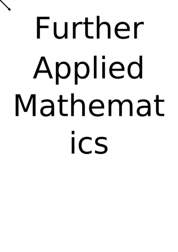 AQA Further Maths (Applied) Formula and Methods Book