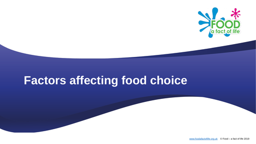 Lifestyle - Factors affecting food choice