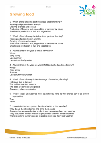 Food and Farming - Growing Food PowerPoint