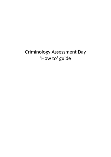 Criminology HOW TO GUIDE checklist. Unit 1