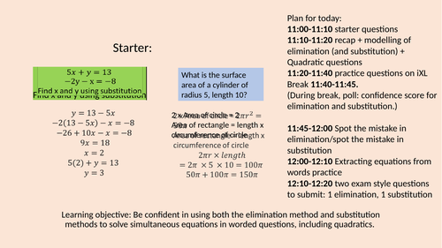 Simultaneous equations Powerpoints