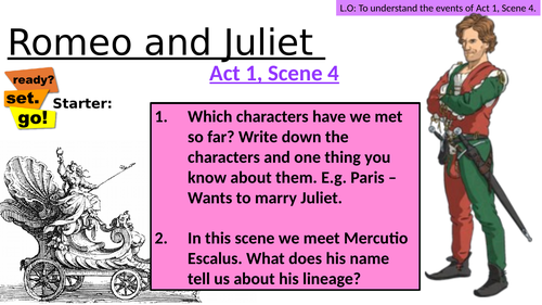 FULL LESSON- Romeo and Juliet - Act 1 Scene 4 - Non Exam Board Specific