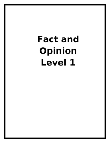 Fact and Opinion Level 1 (SEN ) (OCN)