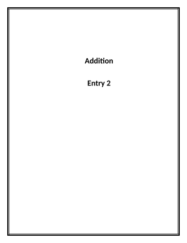 Addition Booklet Entry 2 (SEN) (OCN)