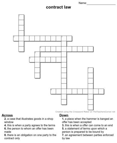 contract law crossword