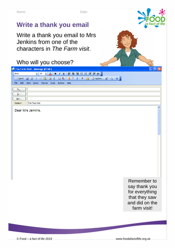 The farm visit- thank you email