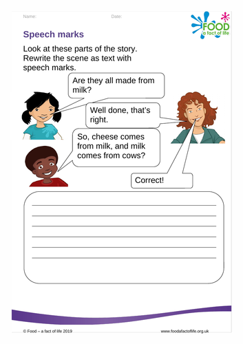 The farm visit - speech marks