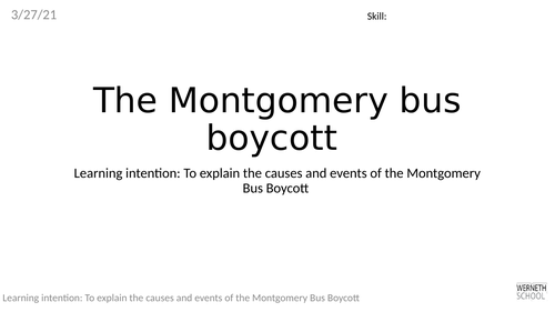 Edexcel 9-1 The Montgomery Bus Boycott