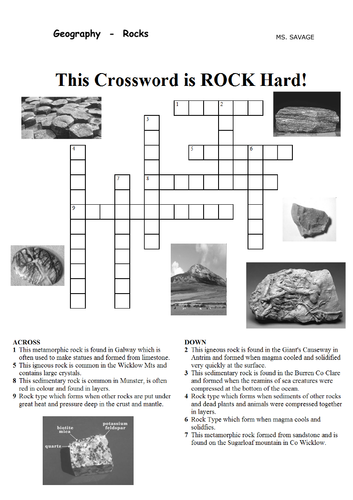 Rocks Wordsearch